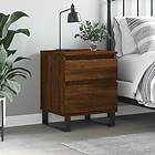 vidaXL Sängbord brun ek 40x35x50 cm konstruerat trä 830698