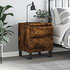 vidaXL Nattbord rökfärgad ek 40x35x50 cm konstruerat trä 830694