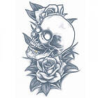Tatuering Dödskalle och rosor