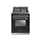 Steel Ascot Combi-Steam 70 cm (1 oven) (Nero/Brass) Gas