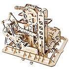 ROKR Marble Roller Coaster Clockwork mekanisk 3D pussel spel trähantverk konstruktionssats vuxen hantverk set pussel present (torn coaster)