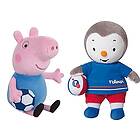 Jemini 024261 Peppa Pig T'CHOUPI set med 2 fotplysch +/- 17 cm flerfärgad