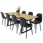 Venture Home Matgrupp Ina med 8 Pobbie Stolar Svart Inca Dining Table+Polar Chair GR553