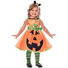 Amscan 9903392 Flickor söt Jack-o-Lantern Halloween maskeraddräkt ålder 2-3 år