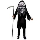 Amscan 9907122 – barndräkt Grim Reaper, rock, mask, sensenmann, stort huvud, skelett, temafest, karneval, halloween