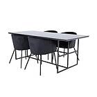 Venture Home Matgrupp Lund matbord och Bergen matstol Leif Dining Table Black smoked Glass+Berit GR22381