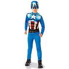 Rubies Costume Co I-610759L Captain America maskeradklänning, blå, L