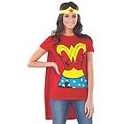 Rubies Rubie's officiella damer Wonder Woman-T-skjorta set, vuxen kostym – liten, röd