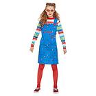 Smiffys 82006S Chucky-kostym för flickor, officiell licensierad produkt, blå, S, ålder 4–6 år