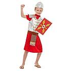 Smiffys 52014S officiell licensprodukt Horrible Histories Roman Boy kostym, unisex, röd, S-4-6 år