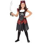 Smiffys Barn pirat skalle och korsade ben flicka kostym, klänning och huvudduk, storlek: M, 32341