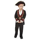 Smiffys Smiffy's 71035T1 Deluxe Swashbuckler Piratkostym, Unisex, svart, småbarn