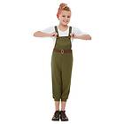 Smiffys 50741M WW2 Little Land Girl kostym, grön, M – ålder 7–9 år