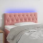 vidaXL Sengegavl LED rosa 100 x 7 78/88 cm sammet 3121995