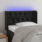 vidaXL Sengegavl LED svart 83x16x78/88 cm sammet 3123604