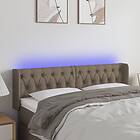 vidaXL Sänggavel LED taupe 147x16x78/88 cm tyg 3123574