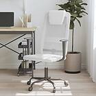 vidaXL Office Chair vit nättyg och konstläder 353021