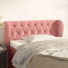 vidaXL Sengegavl med kanter rosa 83x23x78/88 cm sammet 3117527