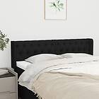 vidaXL Sengegavl med kanter svart 147x16x78/88 cm tyg 3119104