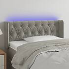 vidaXL Sengegavl LED ljusgrå 103x16x78/88 cm sammet 3123614