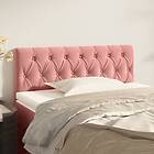 vidaXL Sengegavl rosa 100 x 7 78/88 cm sammet 346339