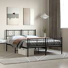 vidaXL Bed Frame med huvudgavel och fotgavel svart metall 150x200 cm 372199