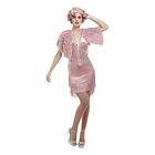 Smiffys 20-tals Vintage Kort Flapper Ljusrosa Maskeraddräkt Large