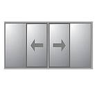 Novoroom Kombiparti Dörrar Extreme 2-glas 2 Skjutbara & Fasta Monorail OXXO (b:4500mm, h:2100mm) 353324521