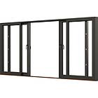 NorDan parskjutdörr NTech Aluminium 4-Delad BlackLine Svart trä/alu 32x21 S432X21ALU-BL
