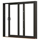 NorDan Skjutdörr NTech Aluminium 2-Delad BlackLine Svart trä/alu 37x21 SD37X21ALU-BL