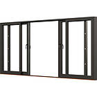 NorDan parskjutdörr NTech Aluminium 4-Delad BlackLine Svart trä/alu 35x22 S435X22ALU-BL