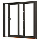 NorDan Skjutdörr NTech Aluminium 2-Delad BlackLine Svart trä/alu 26x22 SD26X22ALU-BL