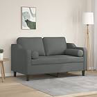 vidaXL 2-sits soffa med prydnadskuddar mörkgrå 120 cm tyg 3200838