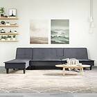 vidaXL L-formad sovesofa mörkgrå 255x140x70 cm sammet 3157261