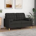 vidaXL 2-places soffa med prydnadskuddar svart 120 cm tyg 3200778