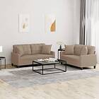 vidaXL Soffgrupp med kuddar 2 delar cappuccino konstläder 3201372