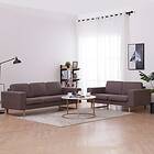 vidaXL Soffgrupp 2 delar tyg taupe 276866