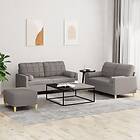 vidaXL Soffgrupp med kuddar 3 delar taupe tyg 3201305