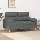 vidaXL 2-sits soffa med prydnadskuddar mörkgrå 120 cm tyg 3200814