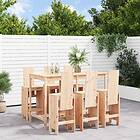 vidaXL Barmöbler för trädgården 7 delar massiv furu 3157781