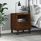 vidaXL Sängbord brun ek 40x35x50 cm konstruerat trä 830650