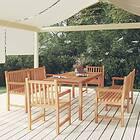 vidaXL Matryhmä för trädgården 5 delar massiv teak 3157170
