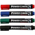 Creativ Company Power Liner Mixade Färger 4 St/1 Förp Liner, svart, blå, grön, röd, st./ 1 förp. 25044