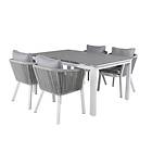 Venture Home Matgrupp Lova med 4 Virya Matstolar Levels Table 160/240 White/Grey+Virya Dining Chair GR21685