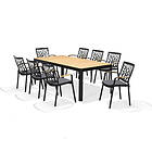 Lifestylegarden Matgrupp Portals 210 cm med 8 Tree Stolar table 209 carver chairs black 43114