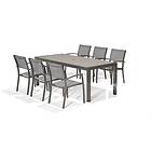 Lifestylegarden Matgrupp Solana 200 cm med 6 Stolar table 201 carver chairs grey 43217