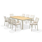 Lifestylegarden Matgrupp Portals 210 cm med 8 carver Stolar table 209 chairs light 43145