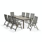 Lifestylegarden Matgrupp Solana med 8 Positionsstolar table 201 pos. chairs grey 43220