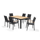 Lifestylegarden Matgrupp 160 cm med 6 Lite Stolar table 161 Portals-lite chairs black 43108