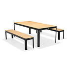 Lifestylegarden Matgrupp Portals 210 cm med 2 Bänkar table 209 benches black 43116